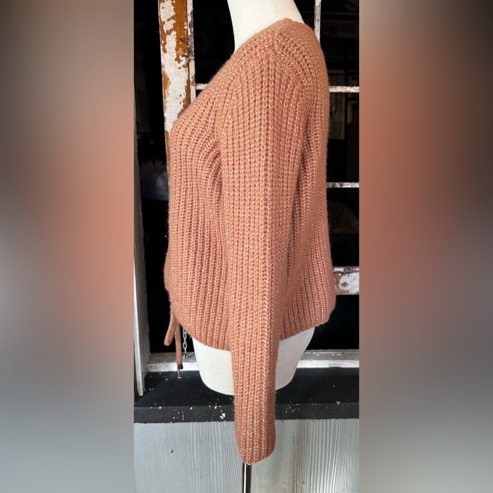 Sophie Rue Rust Chunky Knit Drawstring Hem Sweater Size M - Picture 5 of 7